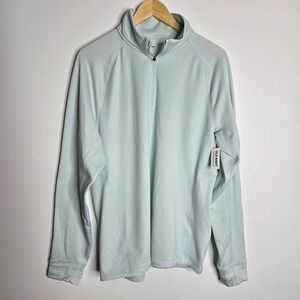 Old Navy Pullover Mens Large Light Blue Go-Dry Cool Grid Knit Performance‎ New